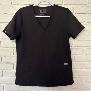 Figs Women's Classic Black Scrub Top